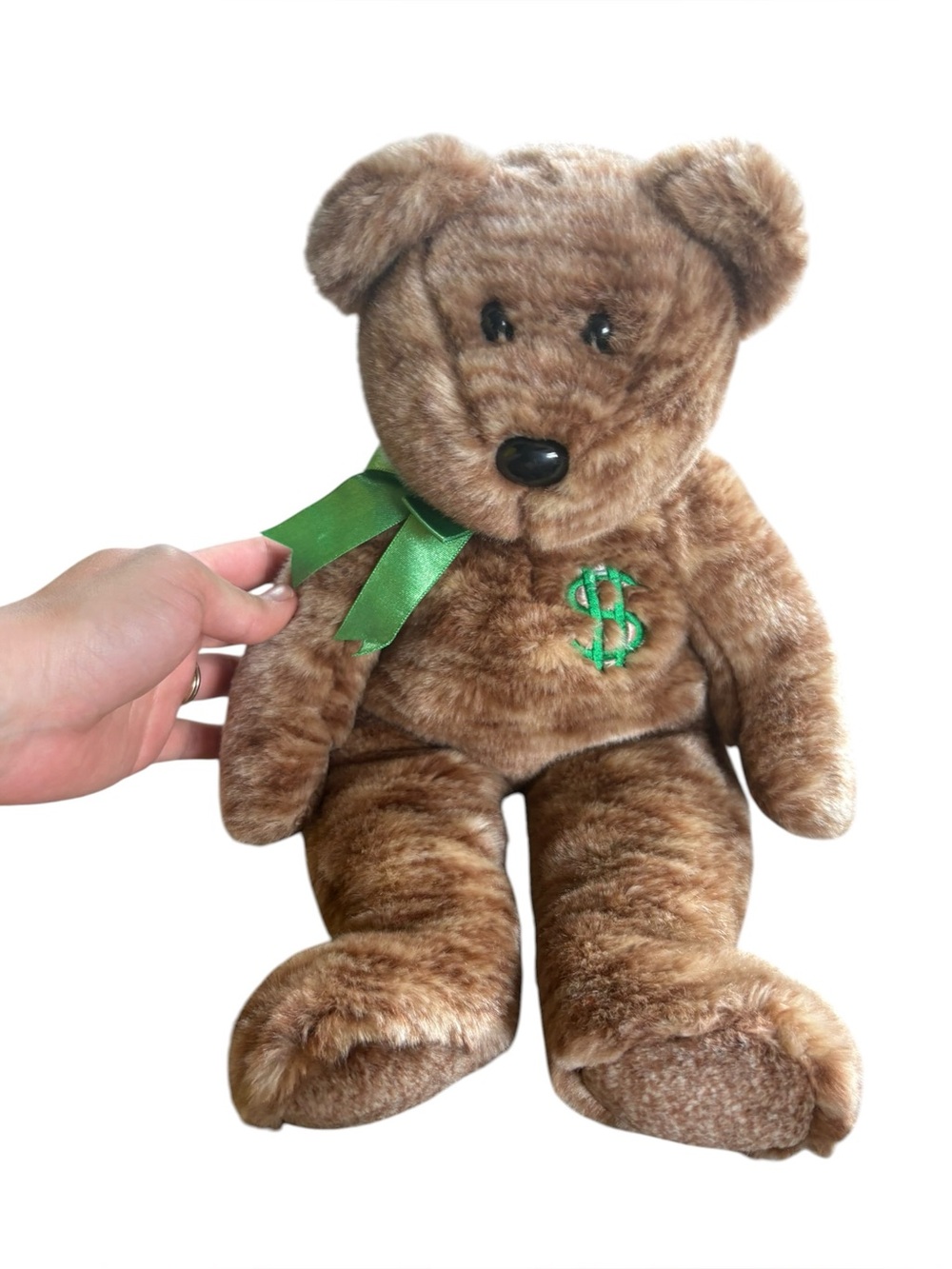 Ty Beanie Buddies Billionaire Bear 2002 Dollar Sign Plush Teddy Bear Collectible